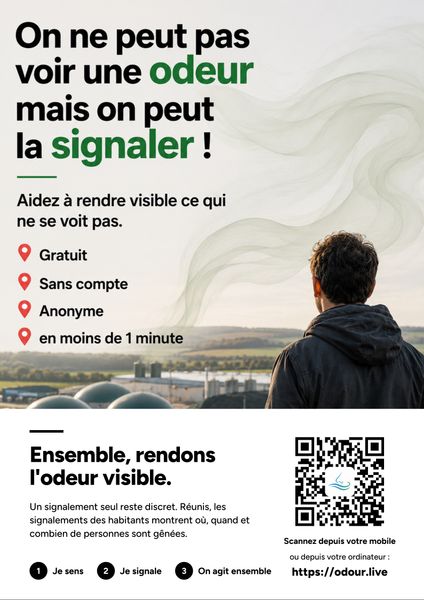 “You can't see an odour, but you can report it!” (in French)